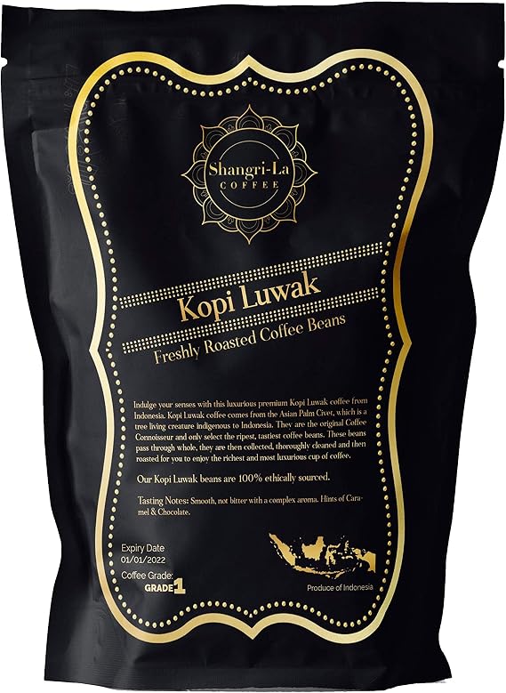 Shangri-La Coffee - Wild Kopi Luwak Coffee Ground Beans - Sustainably Sourced (from Indonesia) - 2 Kilograms