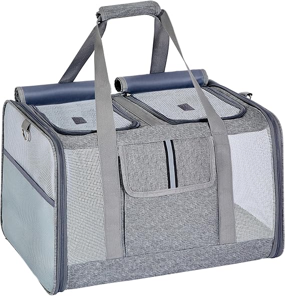 Lawfery Cat Carrier for 2 Cats, Large Soft-Sided Pet Travel Carrier