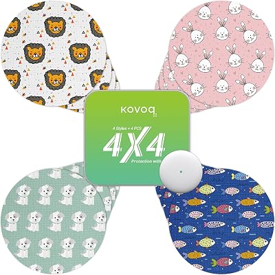 Libre 2 & Lingo Sensor Covers Cats Dogs, 16 Pack Freestyle Libre 2 Sensor Patches, Reusable Protective Hard Shell Cover, Colorful, Waterproof & Sweatproof, Sensor Covers for Kids,Tin Animal