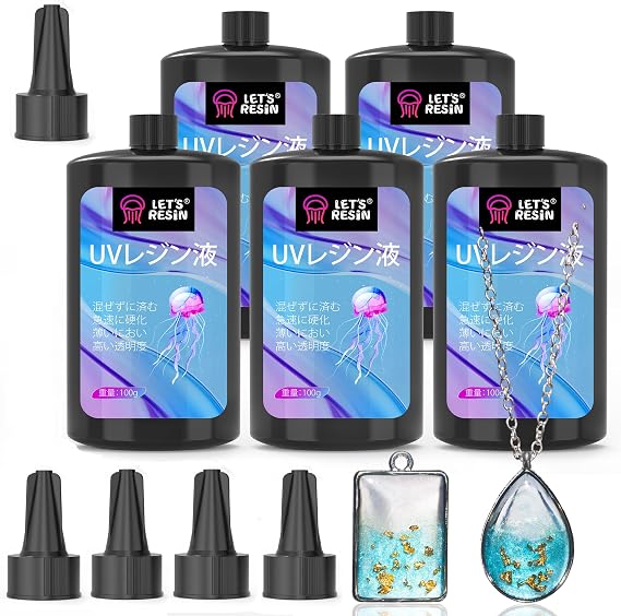 Let's Resin UV Resin Liquid 500g Resin Liquid UV/LED Compatible Large Capacity Crystal Clear Fast Hardening Low Irritation High Transparency Resin Hard Type Decoration Casting Coating Resin Liquid
