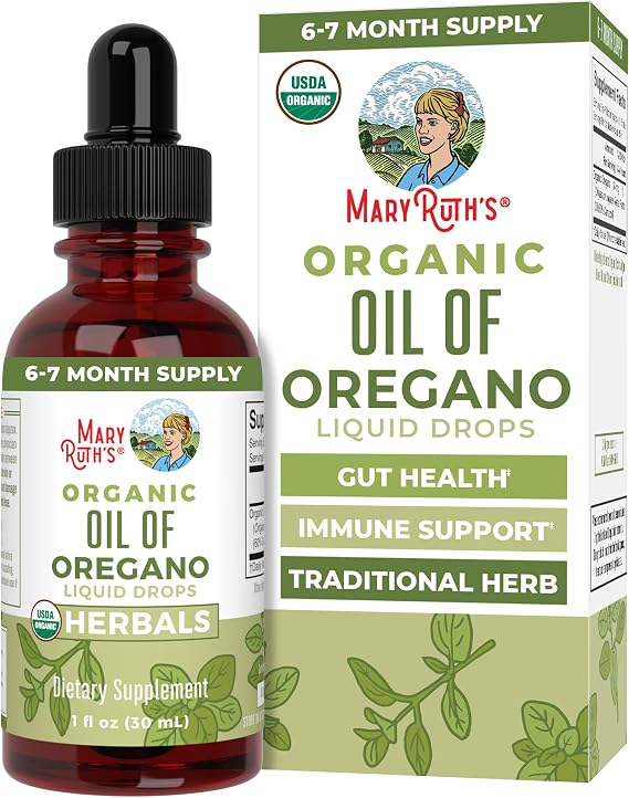 MARYRUTH'S Organic Oil of Oregano Liquid Drops, Sugar Free, 6 Month Supply | 60% Carvacrol, Immune Support Supplement, Traditional Use Herb, Vegan, USDA Organic, CLP Certified, Non-GMO, 200 Servings