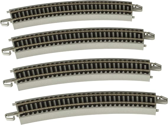 Bachmann Trains 22" Radius Curved Track 4PK NS Rail with Roadbed HO Scale