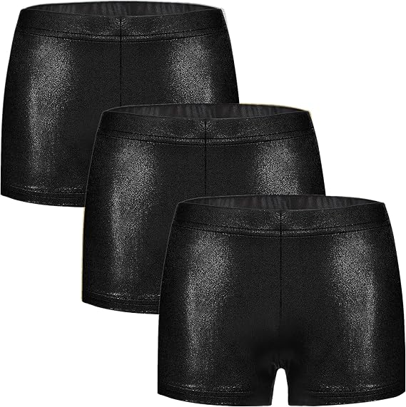 Girls Dance Short for Gymnastics Athletic Shorts Sparkle Glitter Tumbling Bottoms
