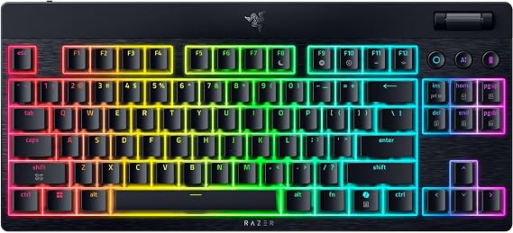 Razer BlackWidow V4 Tenkeyless HyperSpeed Low Profile ​​- Kablosuz Sıcak Değiştirilebilir Oyun Klavyesi - HyperSpeed & Bluetooth - Sarı Mekanik | QWERTY ABD Düzeni