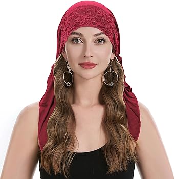 ZLYC Chemo Headwear Pre Tied Head Scarf Headwraps Lightweight Beanie Hat for Women