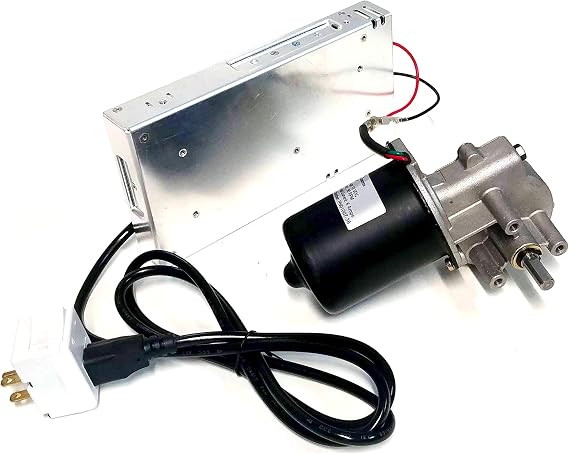 3/8" D Shaft 12v Dc Reversible Electric Gear Motor 50 RPM with Power Supply 115v/230v