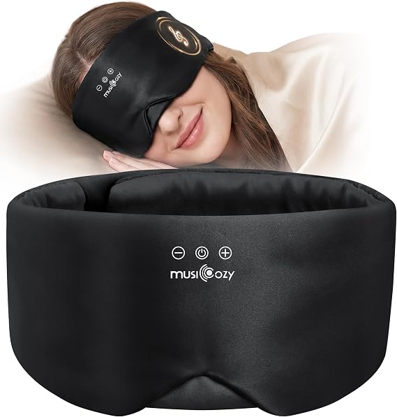 MUSICOZY Silk Sleep Mask Bluetooth Headphones Blackout Sleeping Headphone