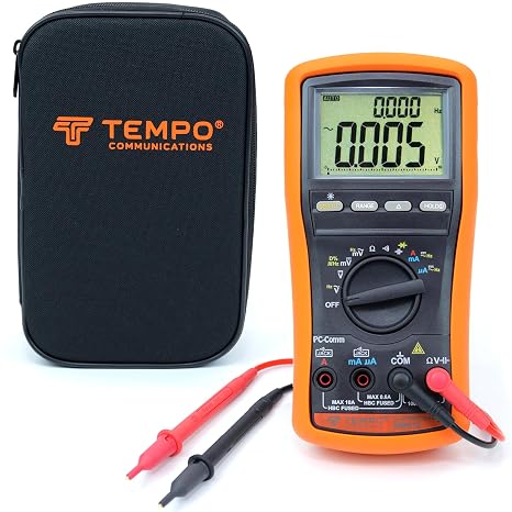 TEMPO MM810 Multimeter, Universal Digital True RMS Multi Meter, AC/DC Voltage, Current, Resistance, Frequency, Capacitance MultiMeters (Professional Grade)