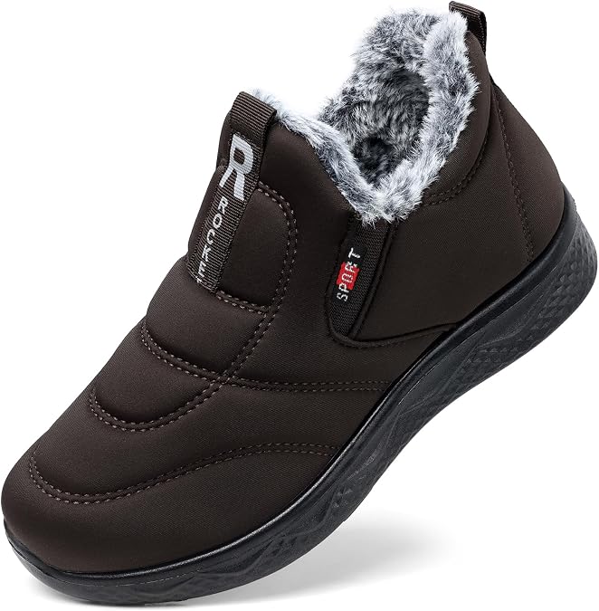SHIBEVER Winter Snow Boots for Women: Slip on Warm Ankle Walking Soft Boot