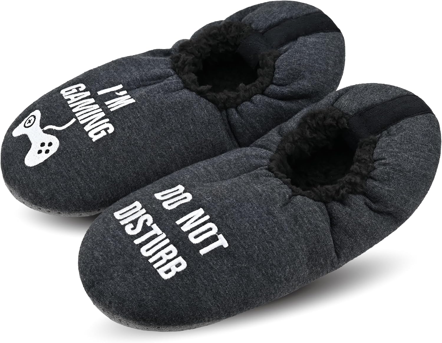 DICUIRD Mens Soft Soles Slipper Socks With Grippers, Cozy&Warm Slippers With Non Skid Bottoms, Fuzzy House Slippers