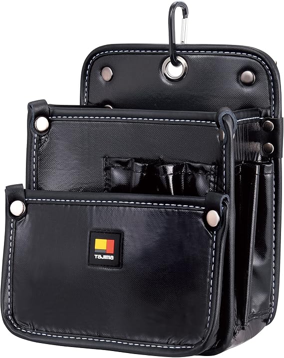 Tajima TJM Design SFKBN-DK2L2H Detachable Waist Bag, Electrician's 2-Tier Large, Twin Hook, Nylon