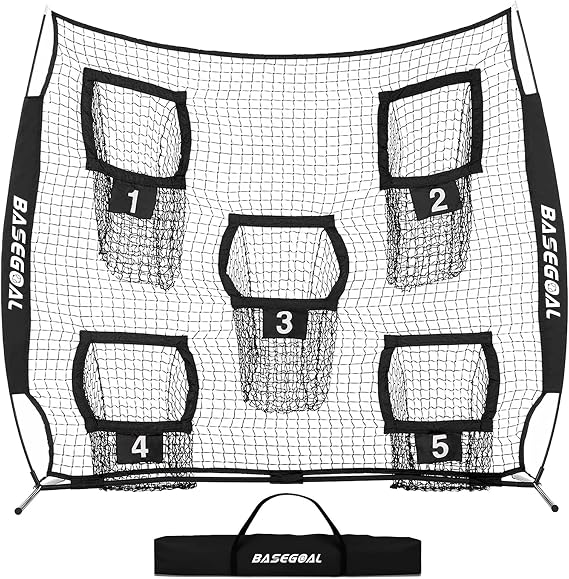 BaseGoal Football Net with 5 Target Pockets for Throwing Training