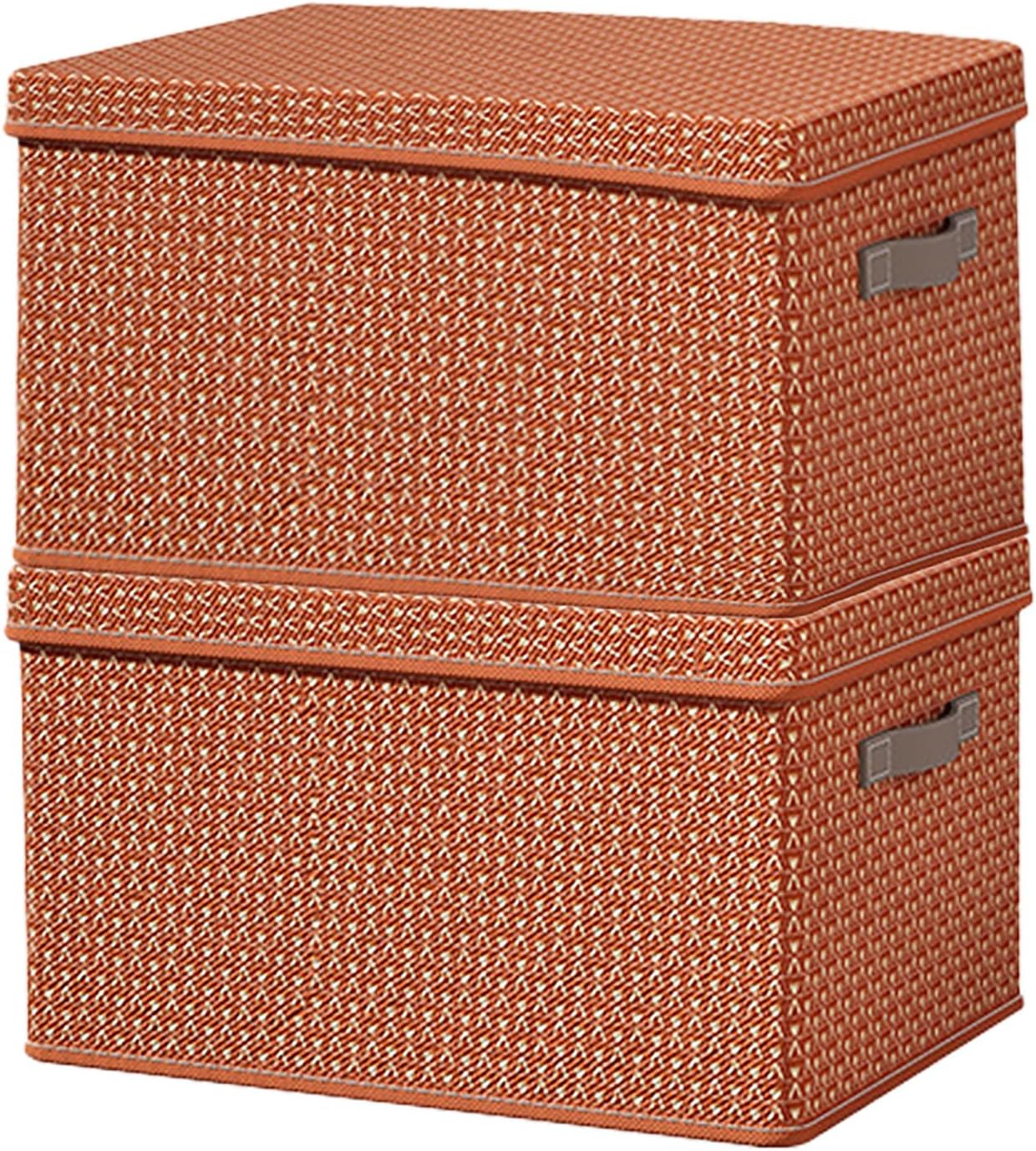 2 Pack Collapsible Storage Box, Large Capacity Storage Bins With Lids Clothes Organizer With Handle Kids Toy Storage Organizer, Storage Containers Compression For Moving(Claret,middle)
