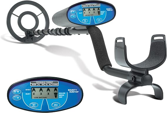 Bounty Hunter Quick Silver Metal Detector for Adults & Kids Waterproof 8" Coil, LCD Display, Lightweight & Easy to Use, Finds Gold, Coins, Jewelry Made in USA | Waterproof 8' Coil, LCD Display, For Adults & Kids, Lightweight & Easy to Use, Finds Gold, Coins, Jewelry, Made in USA