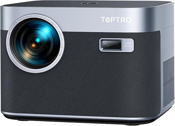 TOPTRO Projector 4K Support, Smart Projector with 1000ANSI Auto Focus/Keystone, WiFi 6 Bluetooth, 50% Zoom 1080P Movie Projectors for Home Cinema/Bedroom/Party/Camping