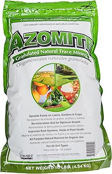 AZOMITE 10lb Bag Natural Trace Mineral Fertilizer & Soil Amendment OMRI Listed for Organic Use Mined in Utah