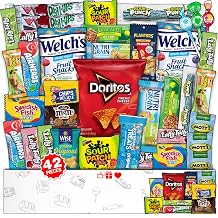 Mix Snacks Variety Pack for Adults - 42 Count Chips, Cookies &amp;amp; Candy Bulk Snack Box Food Gifts - Assorted Healthy Variety Care Package for Mothers Day