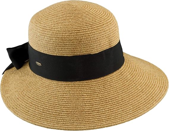 Scala Women's Paper Braid Hat with Dimensional Brim