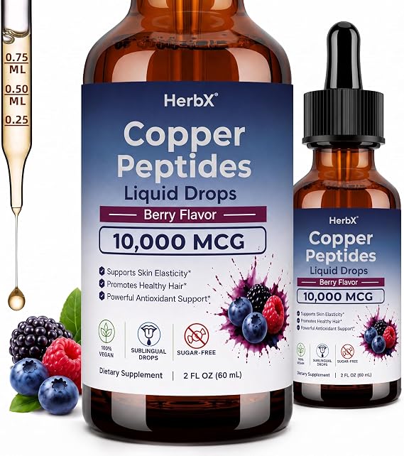 Copper Peptide Supplement Drops, Systemic Support, 2 fl oz