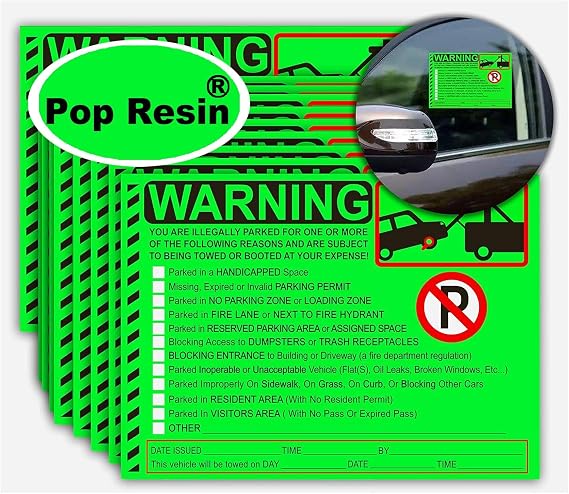 50 Pcs 5X8 Inch Parking Violation Stickers Parking Violation Notice