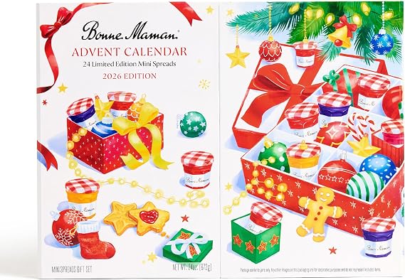 Bonne Maman 2026 Limited Edition Advent Calendar, 24 Mini Spreads
