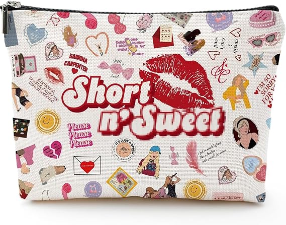 Sabrina Makeup Bag, Merch Cosmetic Bag for Fans, Toiletry Bag Womens Birthday Mother's Day Nurse Graduation Music Lover Gifts