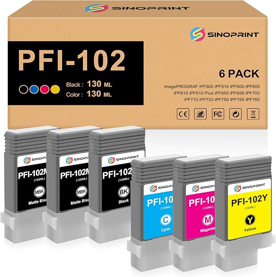 Pfi-102 Ink Cartridge Pigment Replacement for Canon imagePROGRAF
