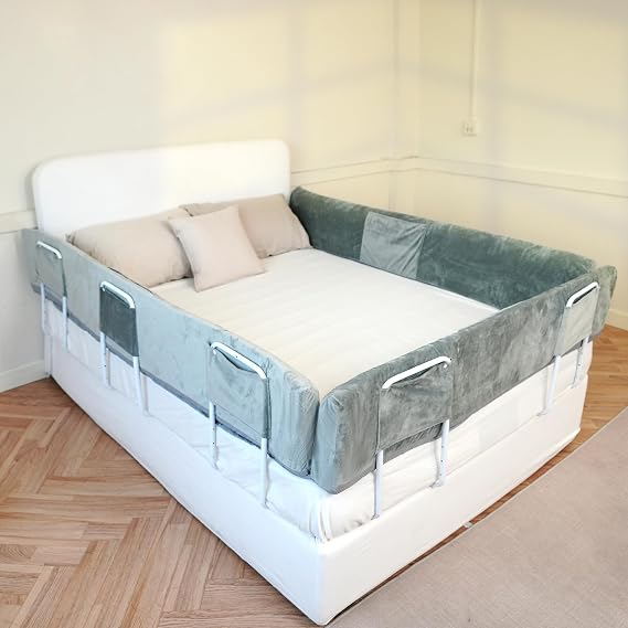 Bed Rail for Toddlers,195cm Foam Bed Bumper for Baby for King Queen Double Size Bed,Adjustable Safety Bed Side Rail for Kids.