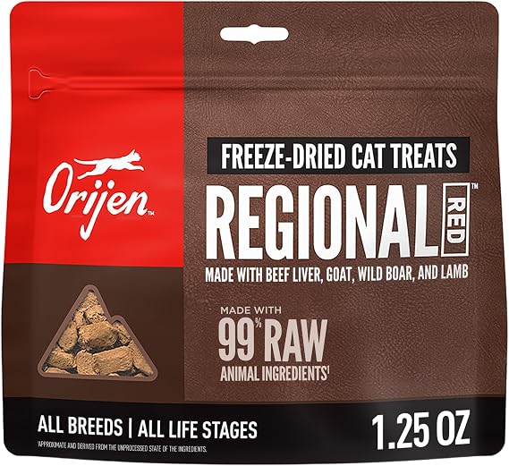 ORIJEN Freeze Dried Cat Treats Regional Red 1.25oz Bag