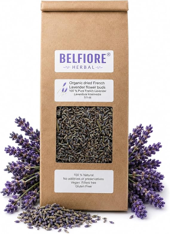 100% All Natural Dried French Lavender Flower Buds | Organic, Non-GMO | Skin Care, Crafts, Tea, Sachets, Potpourri | Made in the USA | 5.5 oz