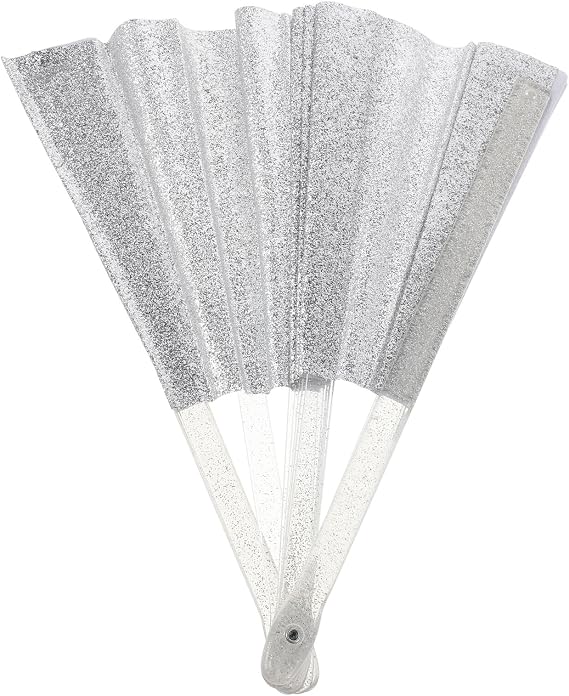 Folding Hand Fan Rave Frame Portable Fan for Dance Party Wedding Carnival Christmas Outdoor Use