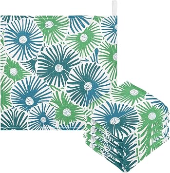 Bolaz Baby Gauze Towels for Kids Soft Handkerchief Newborn 100% Cotton Dandelion Blue Green Absorbent 12x12 Inch 3 Pack