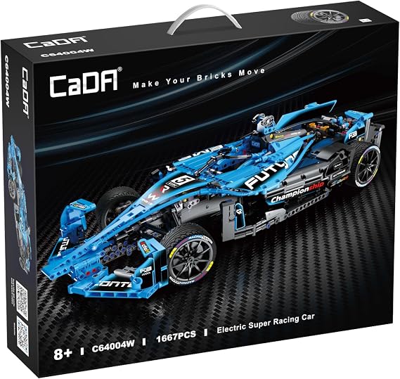 1:8 Scale FE Electric Formula Race Car Building Set, Aerodynamic Design with Halo Anti-Collision Frame & Large Tail Fin, Independent Suspension & Steering, Quick-Install for Remote Control, Ages 14+