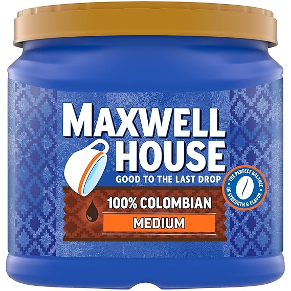 Maxwell House Medium Roast 100% Colombian Ground Coffee, 24.5 oz. Canister