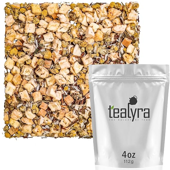 Tealyra - Sleepy Nights - Rooibos - Chamomile - Coconut - Valerian - Wellness Herbal Loose Tea - Relax and Calming Bed Time - 112g (4-ounce)