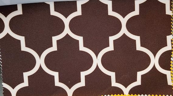 Moroccan Quatrefoil Canvas Outdoor Waterproof Fabric/Sold by The Yard (Brown, 1 yd)