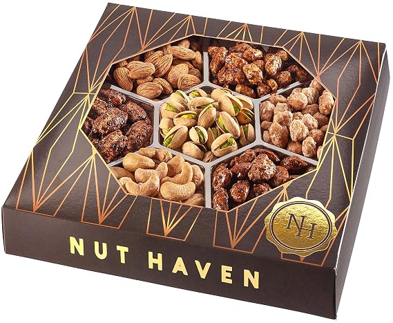 Holiday Nuts Gift Basket - Extra Large Assortment of Sweet & Roasted Salted Gourmet Nuts - Food Gift Box for Dad, Him, Husband, Christmas, Father's Day, Mother's Day, Family, Men & Women