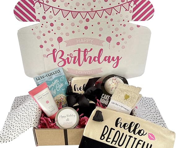 Womens Birthday Gift Box Set 7 Unique Surprise Gifts For Wife, Aunt, Mom, Girlfriend, Sister from Hey, It's Your Day Gift Box Co.