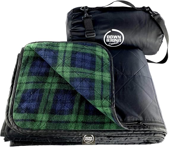 DOWN UNDER OUTDOORS Waterproof 350 GSM Fleece or Sherpa Stadium Blanket