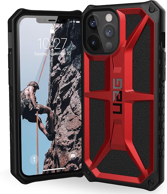 URBAN ARMOR GEAR UAG Designed for iPhone 12 Pro Max Case [6.7-inch Screen] Rugged Lightweight Slim Shockproof Premium Monarch Protective Cover, Crimson