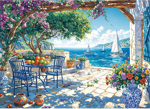 Puzzles 1000 Pieces for Adults jigsaw puzzles for adults 1000 Piece Puzzle Challenging Game for The Whole for Women, Gifts for Men, Theme: Summer Coast