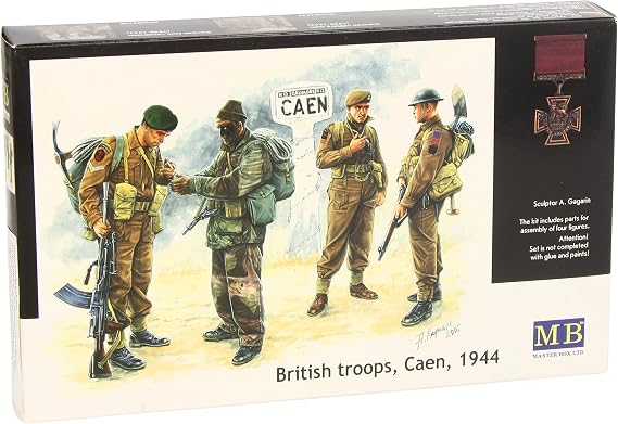 Master Box British Troops Caen 1944 (4) Figure Model Building Kits (1:35 Scale)