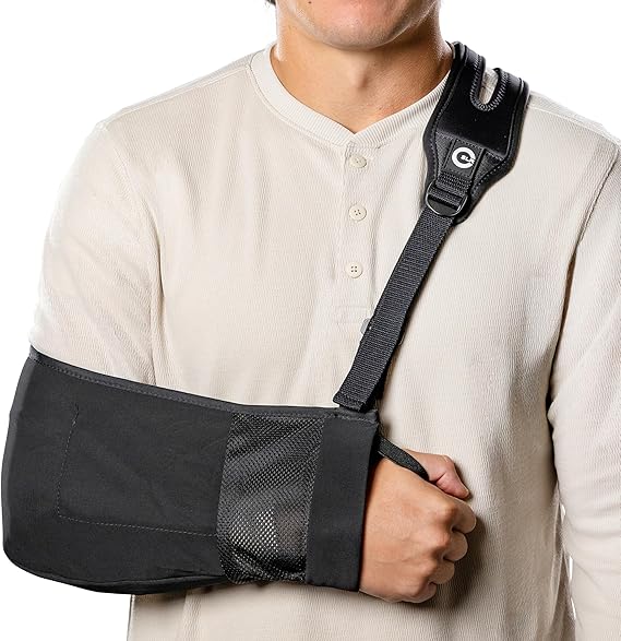 Arm Sling for Shoulder Injury, Rotator Cuff, Fracture & Surgery Recovery Split-Strap Support, Breathable Mesh, Adjustable Left or Right Arm, Padded Comfort for Men & Women