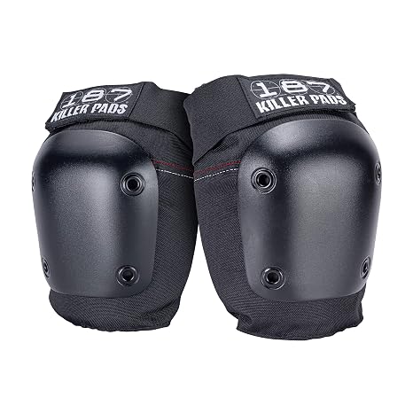187 Killer Pads Fly Knee Pads - Grey w/White Caps - Large (Black, Small)