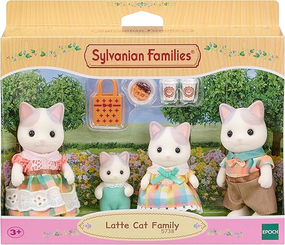 Sylvanian Families - 5738 Milk Cat Family Figurines for Dollhouse