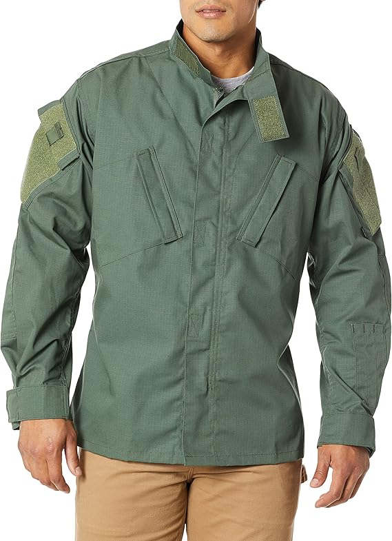 Tru-Spec Tactical Response Uniform Shirt for Men - Ripstop Sleeves, Moisture Wicking Torso, Quarter Zip, Reinforced Elbows, Olive Drab - XX-Large Tall