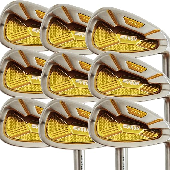 Japan Pron Iron Men's Golf Club Set Chrome Finish TRG22 Model Matrix Stain Steel 4-PA Sw Regular Flex Graphite Shaft Grip Mid Plus Size 9 Pack