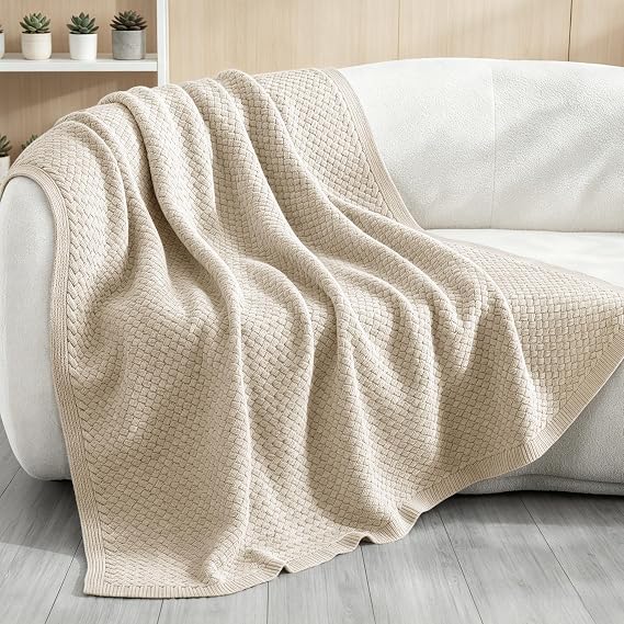 Whale Flotilla Summer Chunky Chenille Knit Throw Blanket for Couch Bed Sofa