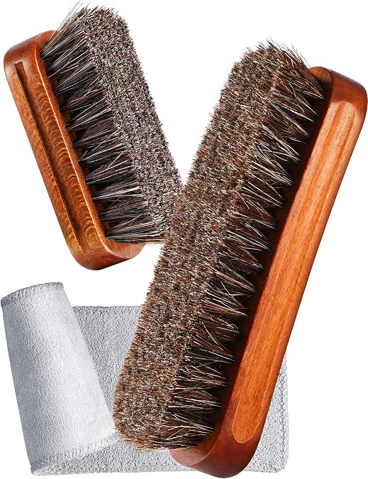 YoungJoy 3 Pieces Horsehair Shoe Polishing Dauber Kit Shine Brush Shoe Care Applicators