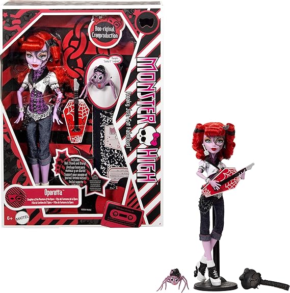 Monster High Boo-rried Creeproduction Doll, Operetta Collector Reproduction, Doll Stand, Diary, Pet Spider Memphis "Daddy O" Long Leg, HYV90